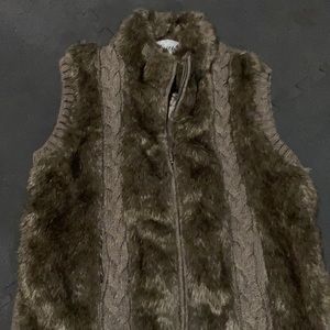 Faux fur tan vest